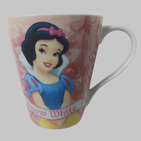 Disney Princess Snow Mug Wht/Pink White Floral 10oz - Picture 2 of 5